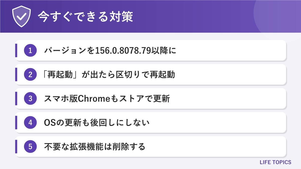 Chrome を安全に使うための対策をまとめた図